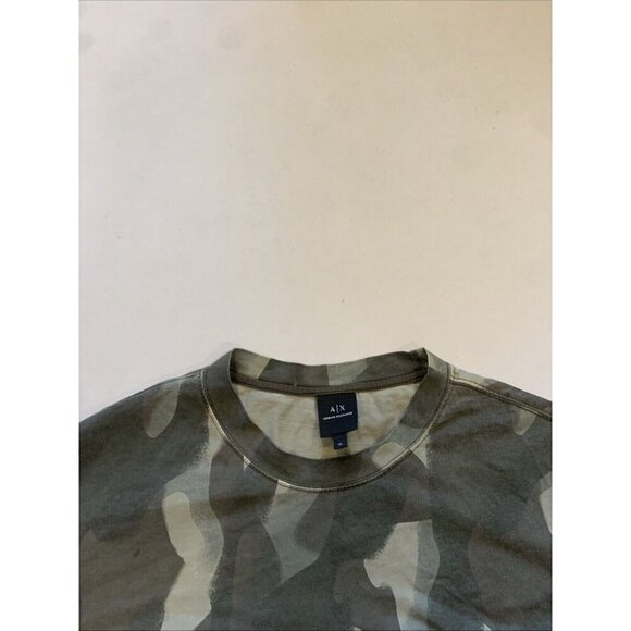 Armani Exchange Men's Green Camo Pocket Logo Tee XL 100% Cotton - Picture 6 of 10